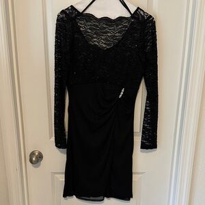 Onyx Nite Black Lace Long Sleeve Dress
